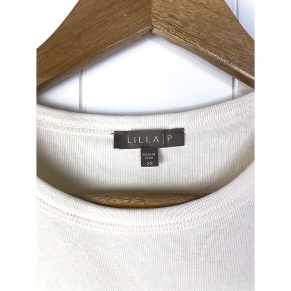 Lilla P Cotton White Long Sleeve 3/4 Crewneck Basic Tee Size XS - Picture 3 of 11